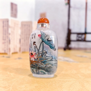 匠心独韵内画鼻烟壶手工绘画收藏新年送礼高档礼品摆件花鸟图
