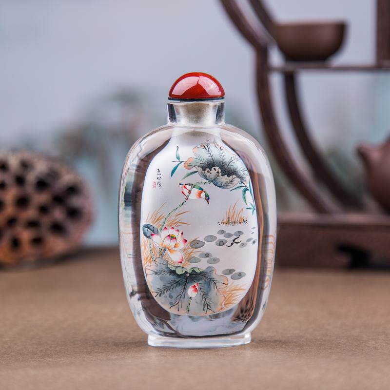 衡水内画鼻烟壶纯手工绘画摆件送礼出国送老外领导商务生日礼物
