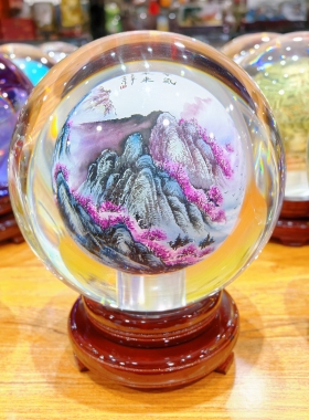 匠心独韵内画水晶球紫气东来新年高端礼物送客户商务礼品