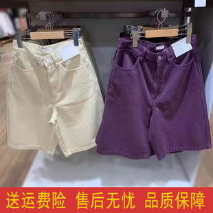 25春夏新款 外贸日单女装 水洗产品中裤 短裤 476946 牛仔风百慕大式