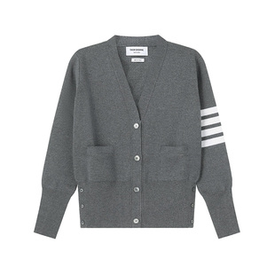 V领开衫 女士短款 针织衫 羊毛衫 300095 Thom 银泰 Browne汤姆·布朗