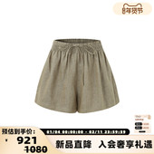 VEVINA 25春夏新款 女士抽绳亚麻短裤 DIANA 银泰百货精品 301489