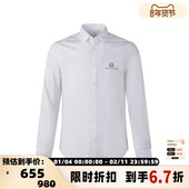 男士 LOGO刺绣棉质长袖 衬衫 Armani阿玛尼AX 银泰百货 300095
