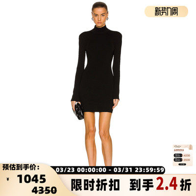 Nanushka 秋冬款女士黑色链条弹力连衣裙银泰百货精品 301596