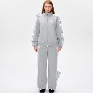 蕾丝拼接休闲直筒裤 MARZO 时尚 宽松长款 银泰百货300178 卫裤