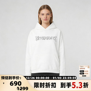 休闲手绘笔刷男女连帽卫衣301446 纯棉时尚 VETEMENTS新款 情侣款