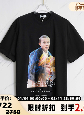 ih nom uh nit 明星范世琦同款男士圆领印花短袖T恤银泰 301596