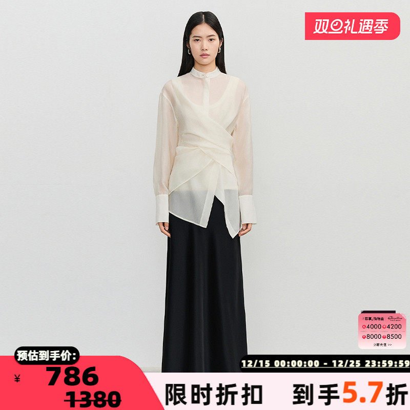 CONCISE-WHITE女士轻透衬衣