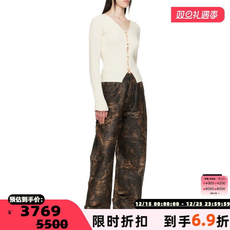 ACNE STUDIOS 春夏新款女士V领修身针织开衫毛衣银泰百货 301574