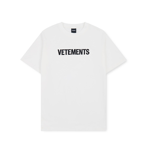 VETEMENTS25春夏短袖经典款LOGO皮标绣花工艺百搭男女T恤301446