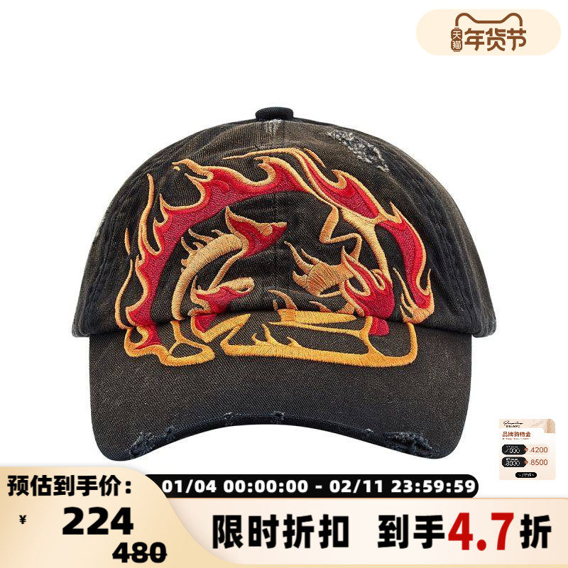 CEEC LA 男女同款火焰刺绣棒球帽   301360