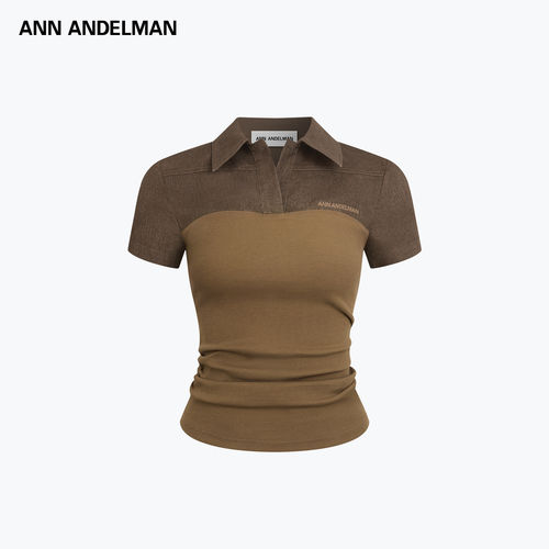ANN ANDELMAN 26春夏女士城市通勤仿牛仔拼接短袖T恤衫 301286