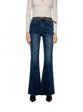 SHRO ENROEscape in ease 豹纹腰带修身喇叭牛仔裤银泰百货301469