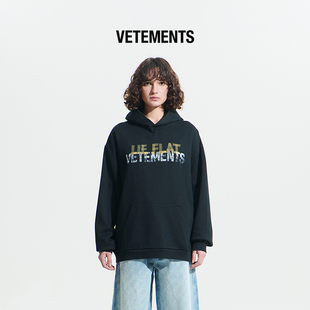 301446 oversize美纹胶贴字连帽卫衣银泰百货 VETEMENTS 男女款