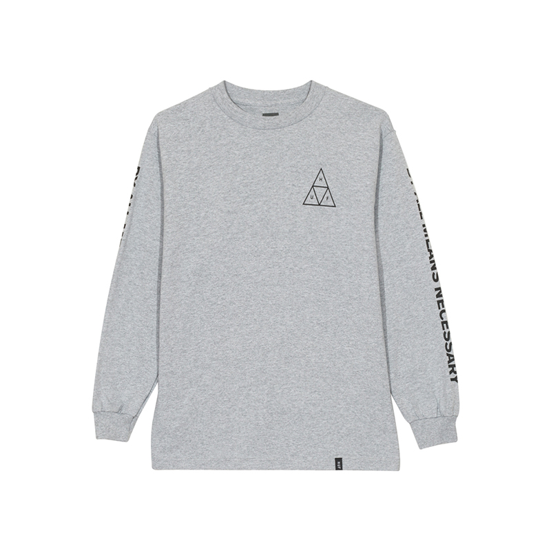 HUF  春夏款男士圆领套头几何标志长袖T恤银泰百货精品 301365