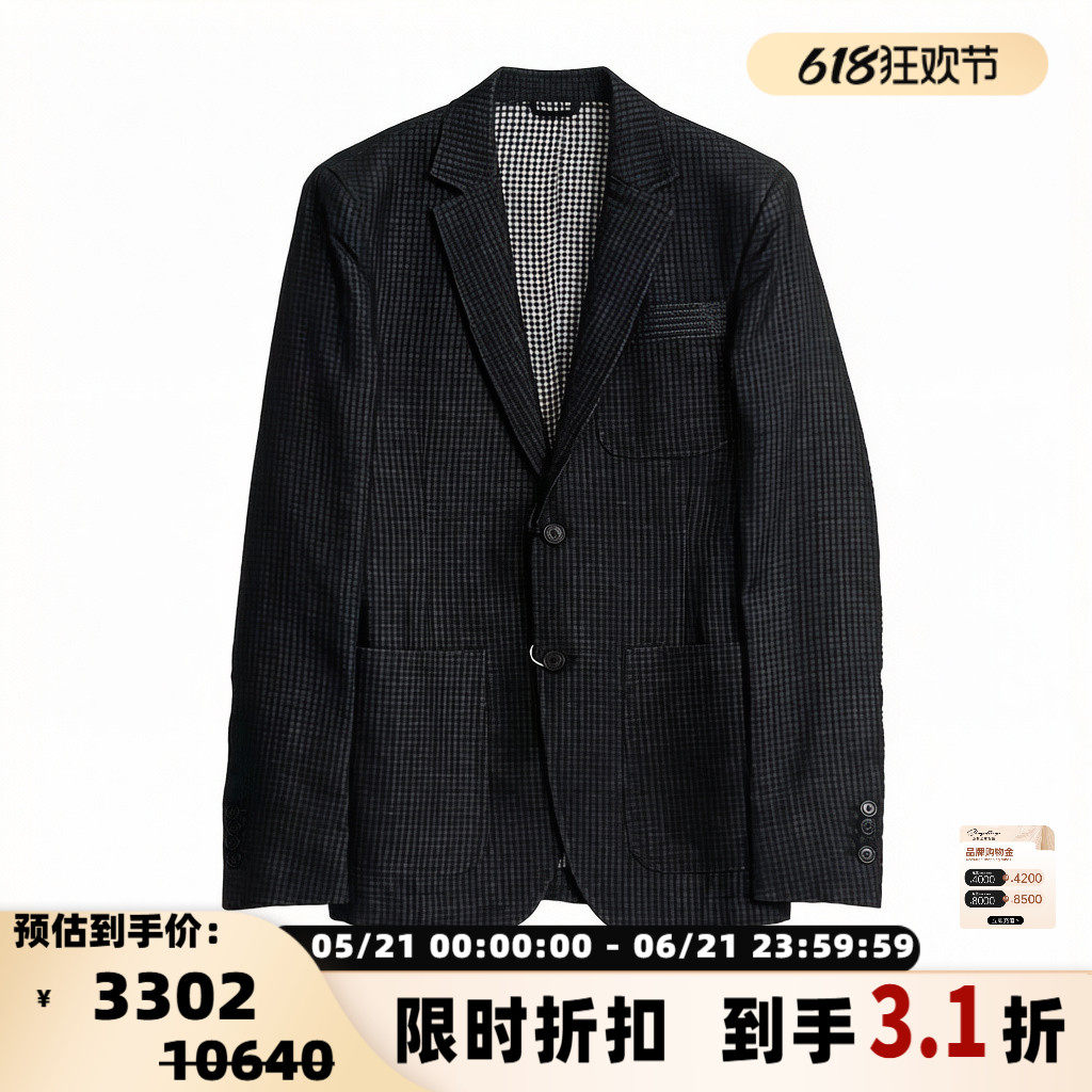 Versace/范思哲复古绅士风细格纹休闲西装外套 银泰百货 301596