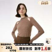折扣 INSPIRE STORIES羊毛针织衫 女士镂空长袖 氛围感内搭
