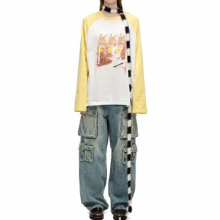 银泰百货301261 做旧泥染破洞边牛仔香蕉裤 Alexia Sandra男女同款