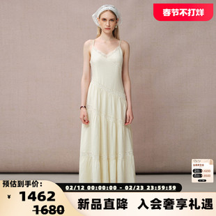 DIANA VEVINA 25新款女士杏色吊带连衣裙长裙银泰百货 301489