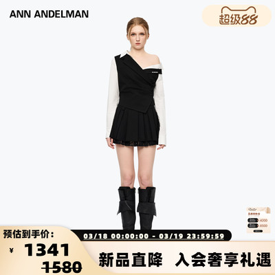 ANN ANDELMAN 26春夏新款女士假两件解构长袖上衣银泰百货 301286
