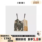 斜纹桑蚕丝迷彩印花吊带 IMMI 设计师品牌 300124