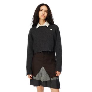 银泰百货精品 破坏毛织衫 301286 ANDELMAN秋冬女士短款 ANN