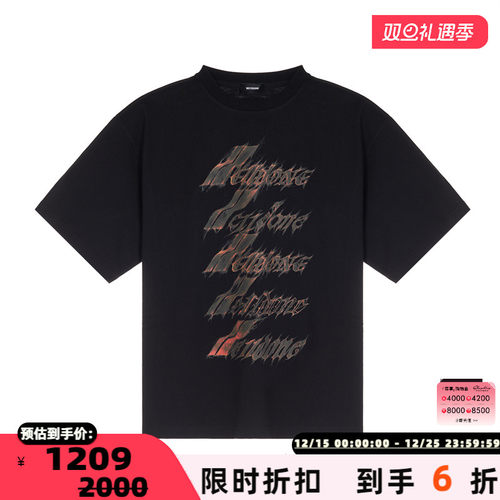 WE11DONE 春夏男士短袖经典圆领T恤银泰百货精品 301574