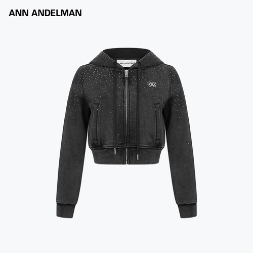 ANN ANDELMAN  女士短款烫钻连帽卫衣外套银泰百货 301286