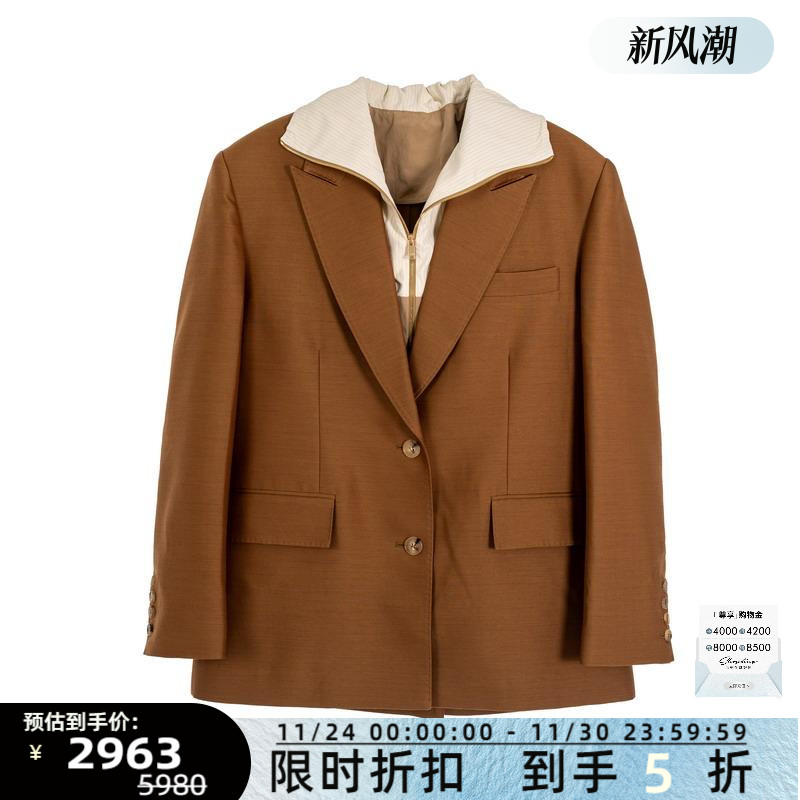 YCH设计师品牌春夏新款棕色夹克