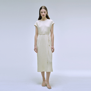 INSPIRE STORIES春夏长裙短袖 系带条纹连衣裙 折扣