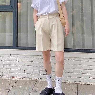 pushBUTTON 春夏款女士毛呢西装短裤银泰百货精品 301596