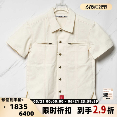 Alexander wang 中性水洗牛仔衬衣银泰百货精品 301596