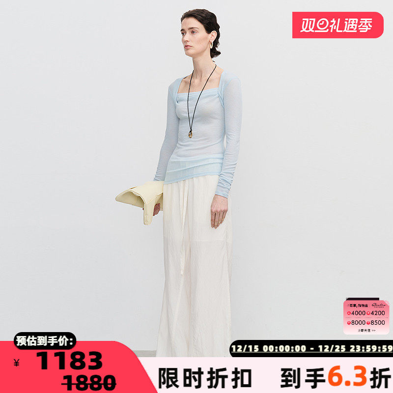 CONCISE-WHITE纯色女士直筒裤