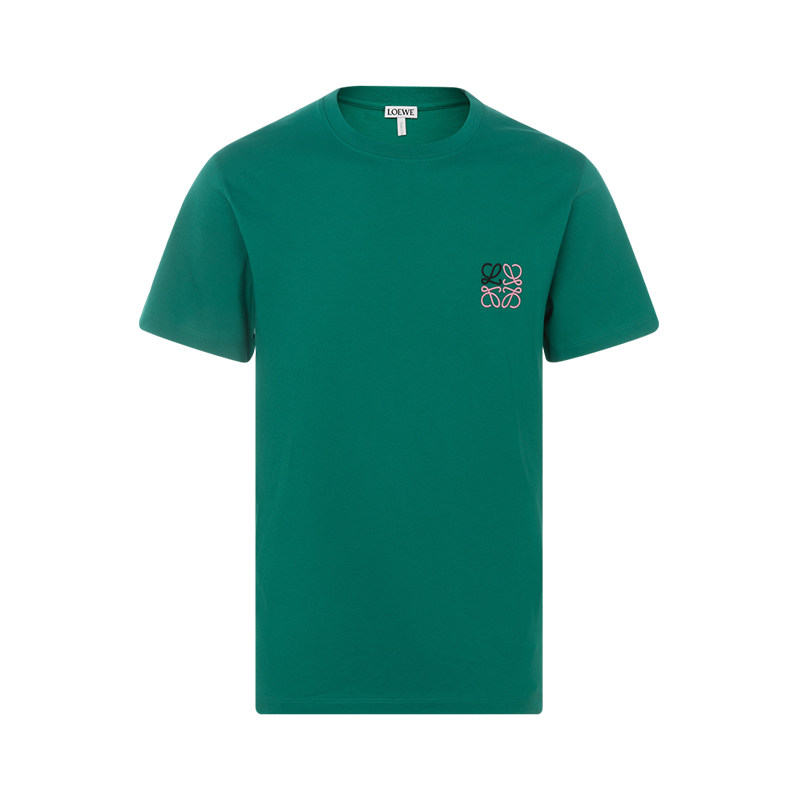 loewe/罗意威 24春夏新款男士纯色棉质绣花logo圆领修身短袖t恤
