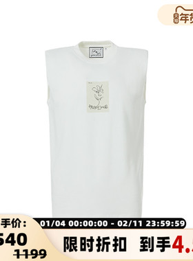 PROJECTJOIN 春夏男士速写花卉无袖背心T恤银泰百货精品300228