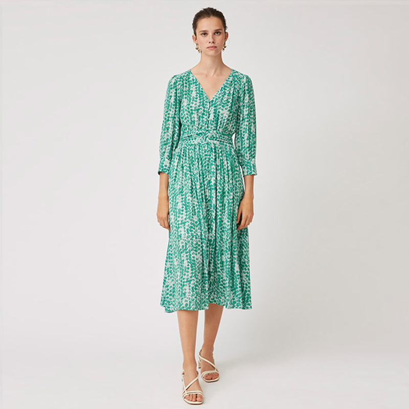 SUNCOO清新收腰显瘦设计气质V领