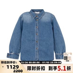 休闲牛仔衬衫 短句女士长袖 外套银泰百货301574 SENTENCE SHORT