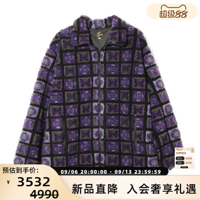 NEEDLES 秋冬男士蝴蝶格纹毛绒保暖外套夹克银泰百货 301574