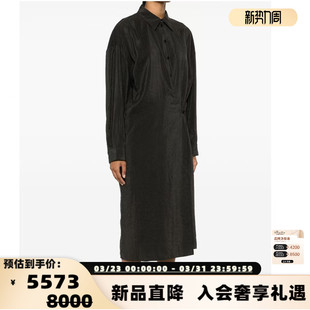 LEMAIRE 301574 女士翻领侧系扣蚕丝混纺连衣裙银泰百货