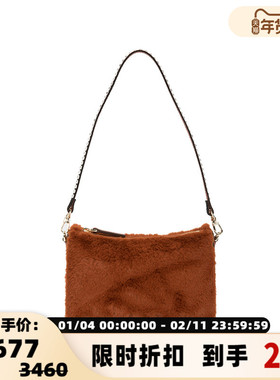 【折扣】MANU ATELIER焦糖色加绒女士单肩包斜挎包