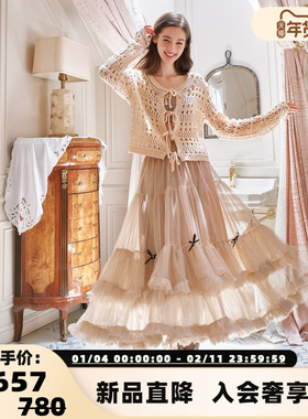 FLONAKED 25新款层叠大摆重工网纱半身裙银泰百货 300170