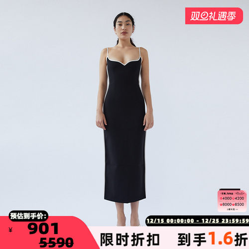 ParisGeorgia收腰中长连衣裙