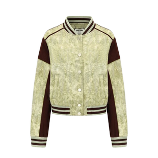 SHRO ENRO Dérive系列 绿色羊毛呢料撞色棒球服 301469