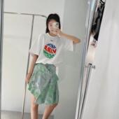 女士小众不规则印花牛仔裙银泰百货精品 SJYP 春夏款 301596