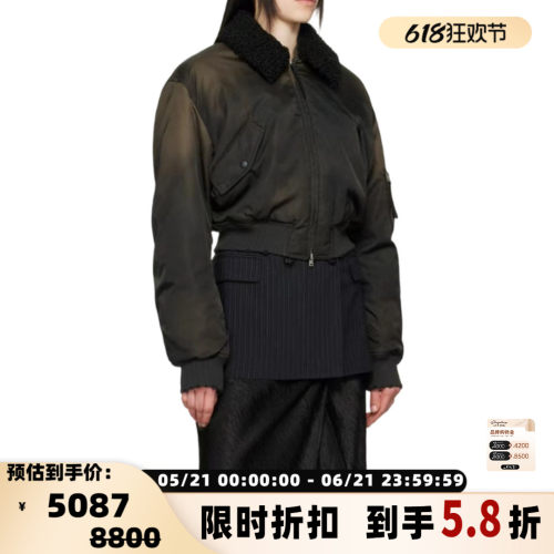ACNE  STUDIOS 女士做旧翻领多口袋拉链休闲夹克外套银泰 301604
