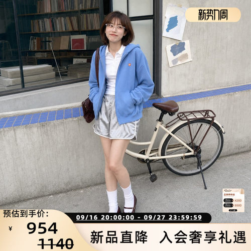 早秋新款女纯棉开衫卫衣