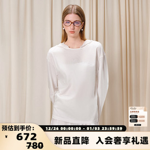 T恤银泰百货 EIMISMOSOL 带帽长袖 女士宽松版 301489 25春夏新款