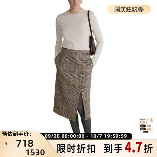 RECTO秋冬新款女士圆领羊毛RClogo针织毛衣银泰百货