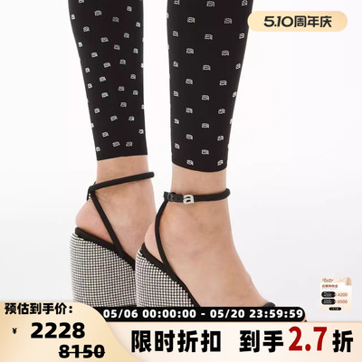 Alexander Wang 春夏款女士水钻坡跟凉鞋银泰百货 301596