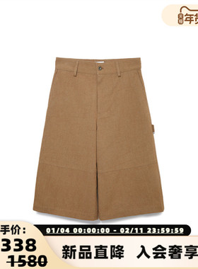 ANDAHALF 秋冬新款女士帆布阔腿休闲中裤银泰百货 301602